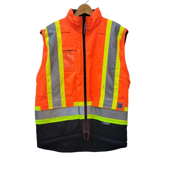 Work King Men's S42611 High Visibility 5-in-1 Safety System Jacket / Vest - Picture 7 of 13